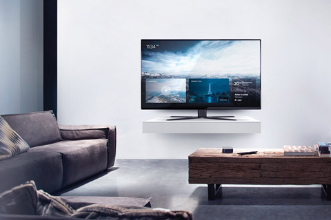 One For All WM 4471 Solid Tabletop TV Stand - Lifestyle