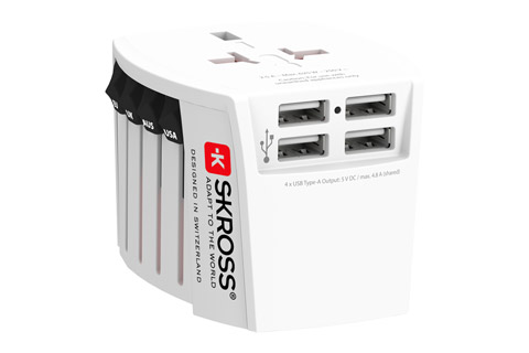 Skross World Adapter MUV USB country adapter, 4x USB-A, white
