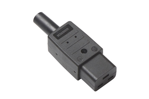 Power connector, female with earth, 16A
