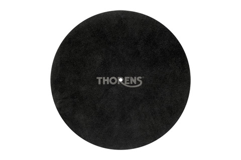 Thorens platter mat in leather, black