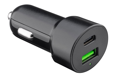 Goobay USB-A / USB-C 12V car charger (PD 30W / QC3.0 18W)
