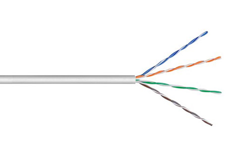 CAT 6 U/UTP netværkskabel (4x2xAWG24/7, CCA), blød leder, grå, 100.00 meter