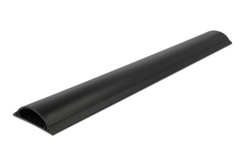 DeLOCK 70x20 mm. self-adhesive plastic cable cover, black | 1 meter