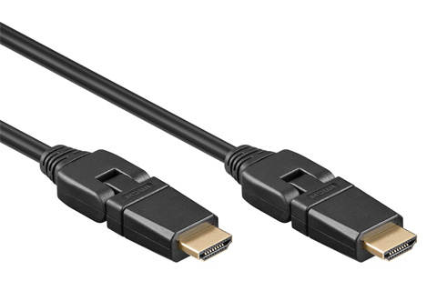 HDMI A kabel og multi-vinklede stik, guldbelagt