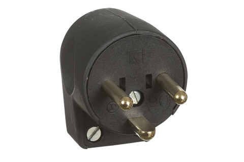 LK Danish 230V Power 90 gr. connector, male with earth, 13A, charcoal grey