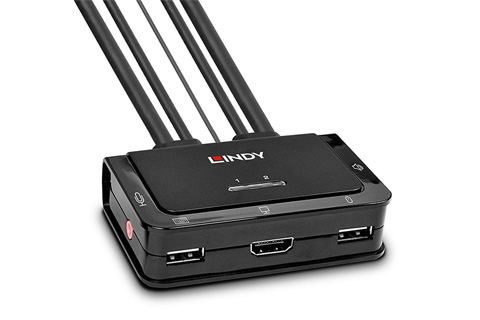 Lindy 2 Port KVM Switch med HDMI, USB 2.0 og lyd