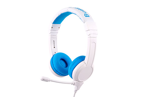 BuddyPhones OnanOff School+ headphones for kids, blue