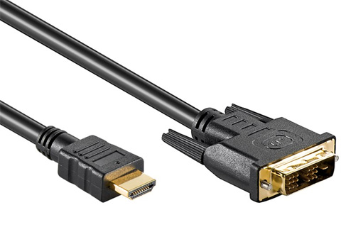 HDMI - DVI Kabel, 5 mm. (19 pol. HDMI A - DVI-D)