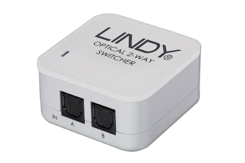 Lindy SPDIF 2-vejs toslink digital optisk audio switch, front