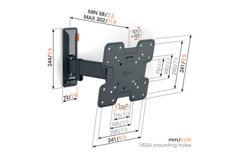 Vogels TVM 3225 Comfort motion wall mount, 19-43