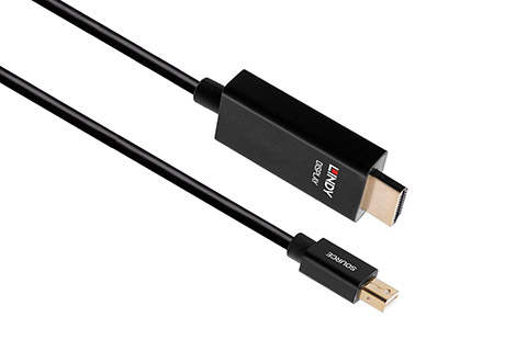 Lindy Mini Displayport til HDMI 4K HDR adapter kabel, 1.00 meter