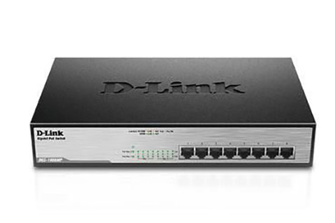D-Link DGS-1008MP Network Gigabit Switch, 8 Port, POE+ - Front