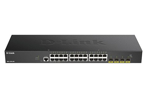 D-Link DGS-1250-28X Network Gigabit Switch, 24 Port(RJ45), 4 Port (SFP) - Front