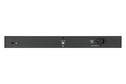 D-Link DGS-1100-26MPV2 Network Gigabit Switch, 24 Port POE+, 4 Port (SFP) - Back