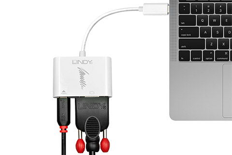 Lindy USB-C to VGA converter with Power Delivery