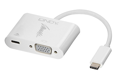 Lindy USB-C to VGA converter with Power Delivery