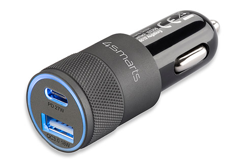 4smart Rapid+ car charger with USB-C and USB-A port