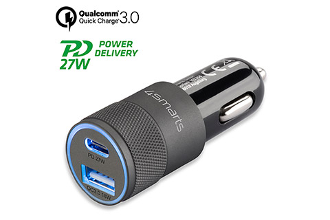 4smarts 4smart Rapid+ car charger with USB-C and USB-A port