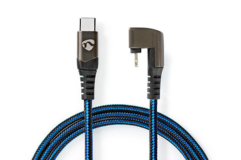 USB-C to an angled Lightning cable