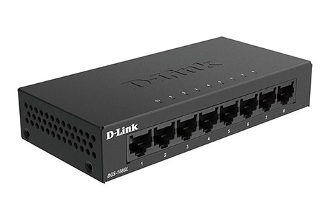 D-Link 8 port gigabit netværk switch 10/100/1000 Mpbs - Front side