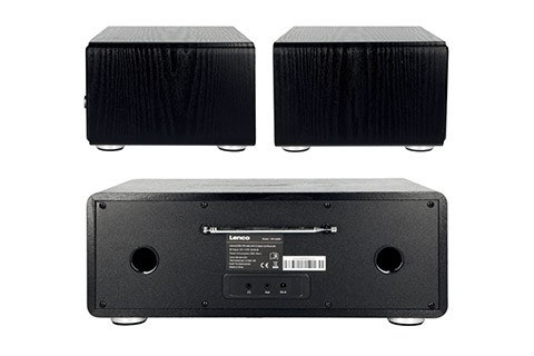 Lenco DIR-260BK CD-player with internet, FM/DAB+ radio and Bluetooth - Back and side
