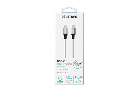 eSTUFF magnetic USB-C cable (100W) - Box