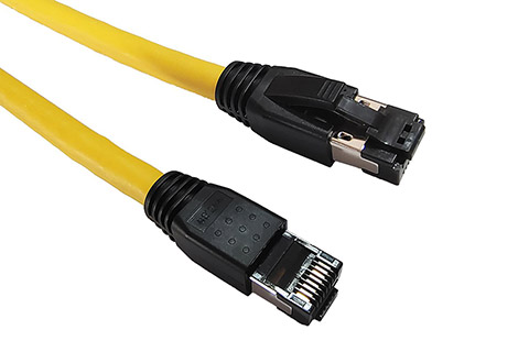 MicroConnect CAT 8.1 S/FTP PIMF LSZH skärmad RJ45 ethernetkabel, gul, 0.50 meter