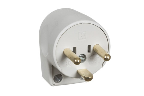LK Danish 230V Power 90 gr. connector, male with earth, 13A, grey