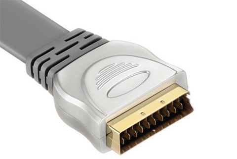 Scart cable with straight plug, 10.00 meter