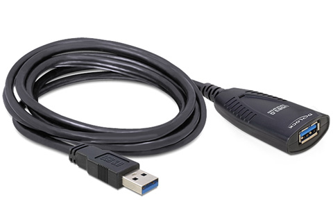 DeLOCK USB 3.2 Gen 1 extension/ booster cable, black, 5.00 meter