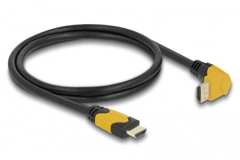 DeLOCK HDMI 2.1 kabel med 270 grader vinkel, sort, 1.00 meter