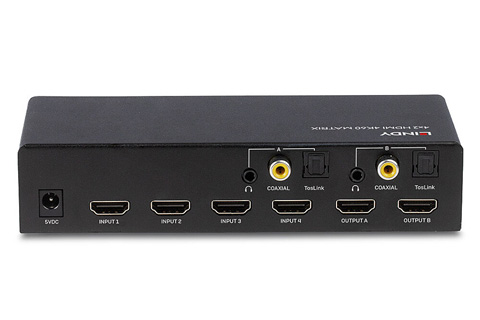 Lindy HDMI 2.0 matrix switch (4 in - 2 out) - Back