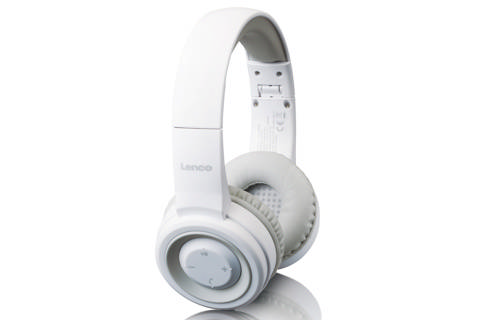 Lenco HPB-330 wireless on-ear headphones, white