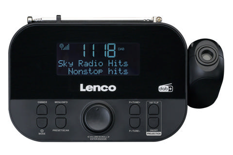 Lenco CR-615BK FM/DAB+ radio time projection