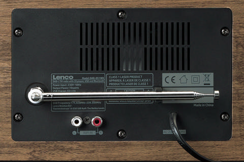 Lenco DAR-051WD radio with FM/DAB+, CD, Bluetooth and Qi - Back