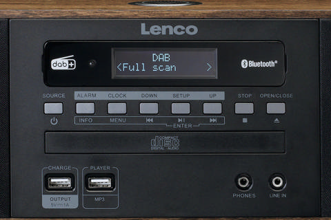 Lenco DAR-051WD radio with FM/DAB+, CD, Bluetooth and Qi - Front