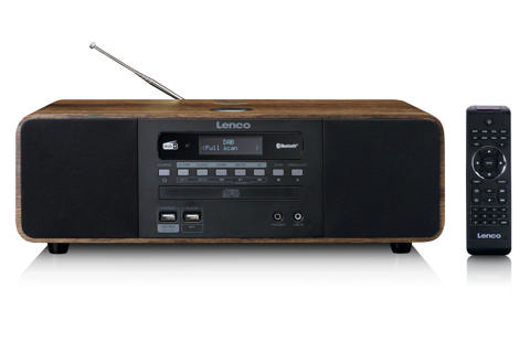 Lenco DAR-051WD radio med FM/DAB+, CD, Bluetooth och Qi laddare, svart