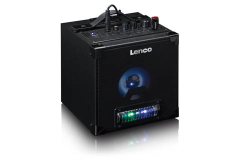 Lenco BTC-070BK Bluetooth speaker with mic, stand and lights