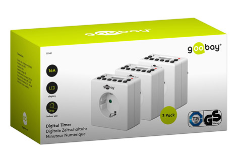 Digital day and week timer,  3 pc. pack