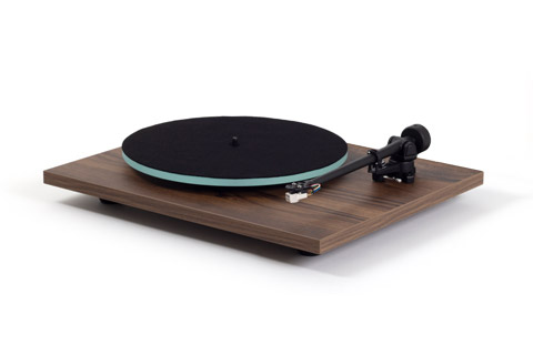 Rega Planar 2 turntable with smoked dust cover, walnut