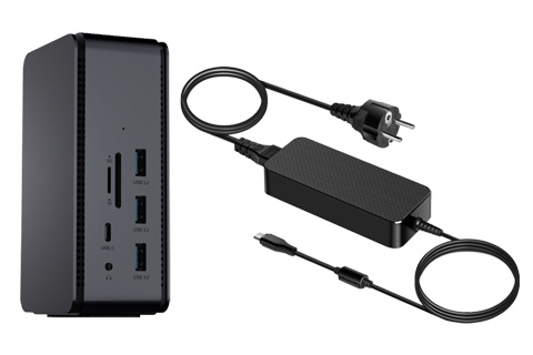 USB4 Dual 8K Docking Station, inkl. strømforsyning