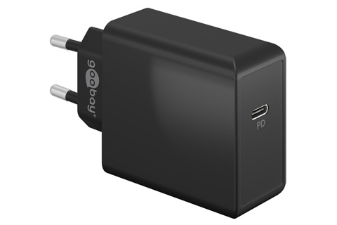 USB-C oplader med Power Delivery, 65W, sort