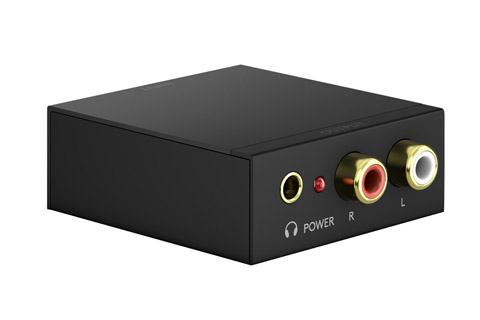 Goobay Digital audio converter to analogue stereo audio (1x Phono RCA + Toslink -> 2x Phono RCA female), black