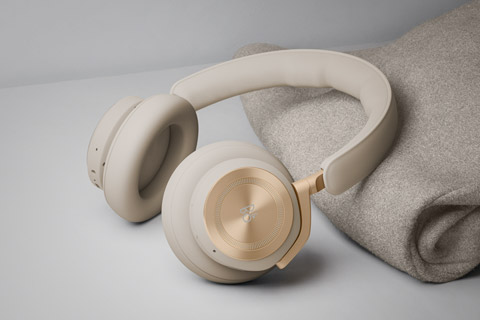B&O Beoplay HX headphones, gold tone