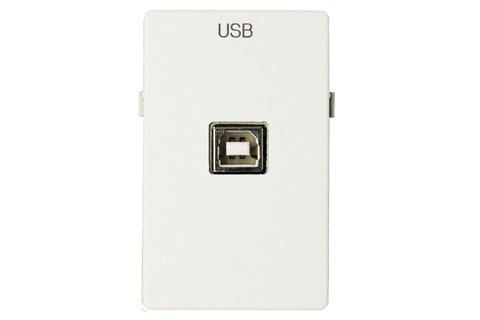 USB-B vægdåse, 1½ modul FUGA