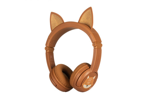 BuddyPhones OnanOff PlayEars+ headphones for kids, fox