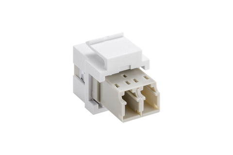 Keystone Fibre-optic adapter LC/LC female, white
