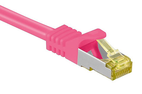 Network cable, CAT 7, pink