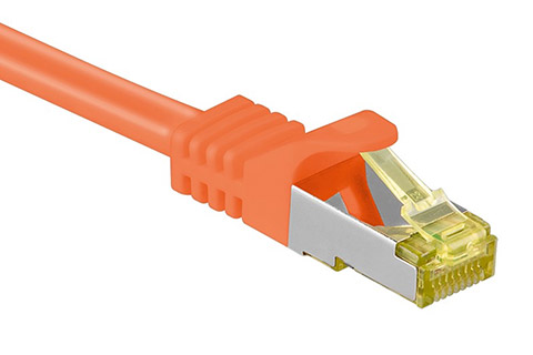 Network cable, CAT 7, orange