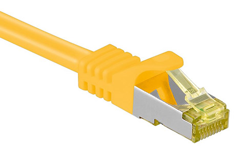 Network cable, CAT 7, yellow